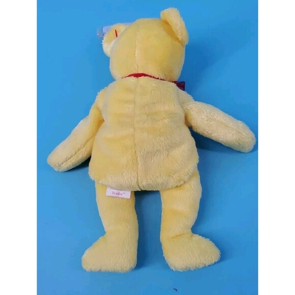 TY Beanie Baby TRADEE Bear Internet Exclusive Beanbag Plush Stuffed Teddy Yellow - Picture 6 of 10